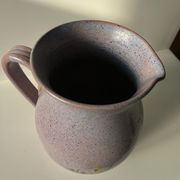 Vintage purple carafe with field flower patterns H:20cm