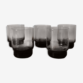 Lot de 5 verres en verre fumé