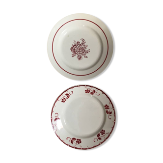 Two red old plates