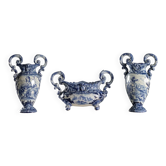 Ancient triptych of vases Giuseppe Mazzotti Albissola 20th Century