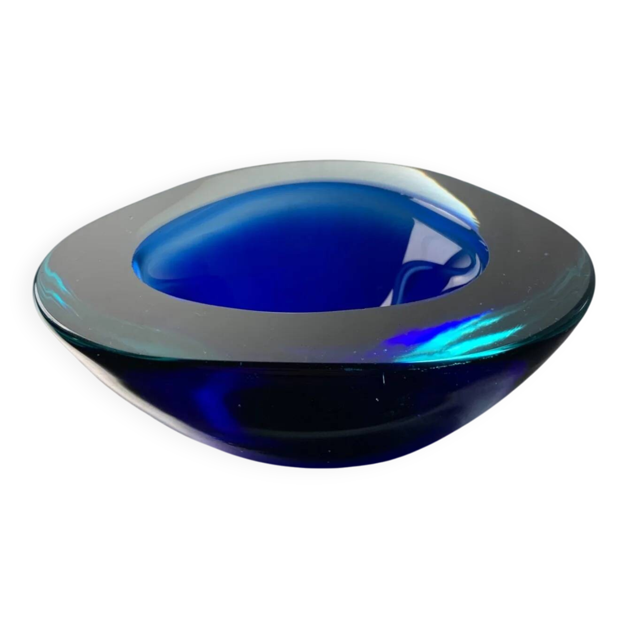 Blue Sommerso bowl by Seguso, Murano glass, Italy, 1970s