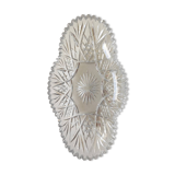 Vintage 60s molded crystal oval dish