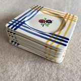 10 dessert plates or aperitif in Gien earthenware - 15x15 cm