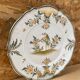 Ancienne Assiette MOUSTIERS Céramique Décor Vert & Orange Vintage #B195