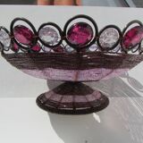 Fruit basket, bread, festive, in metal braided with pearls