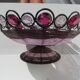 Fruit basket, bread, festive, in metal braided with pearls
