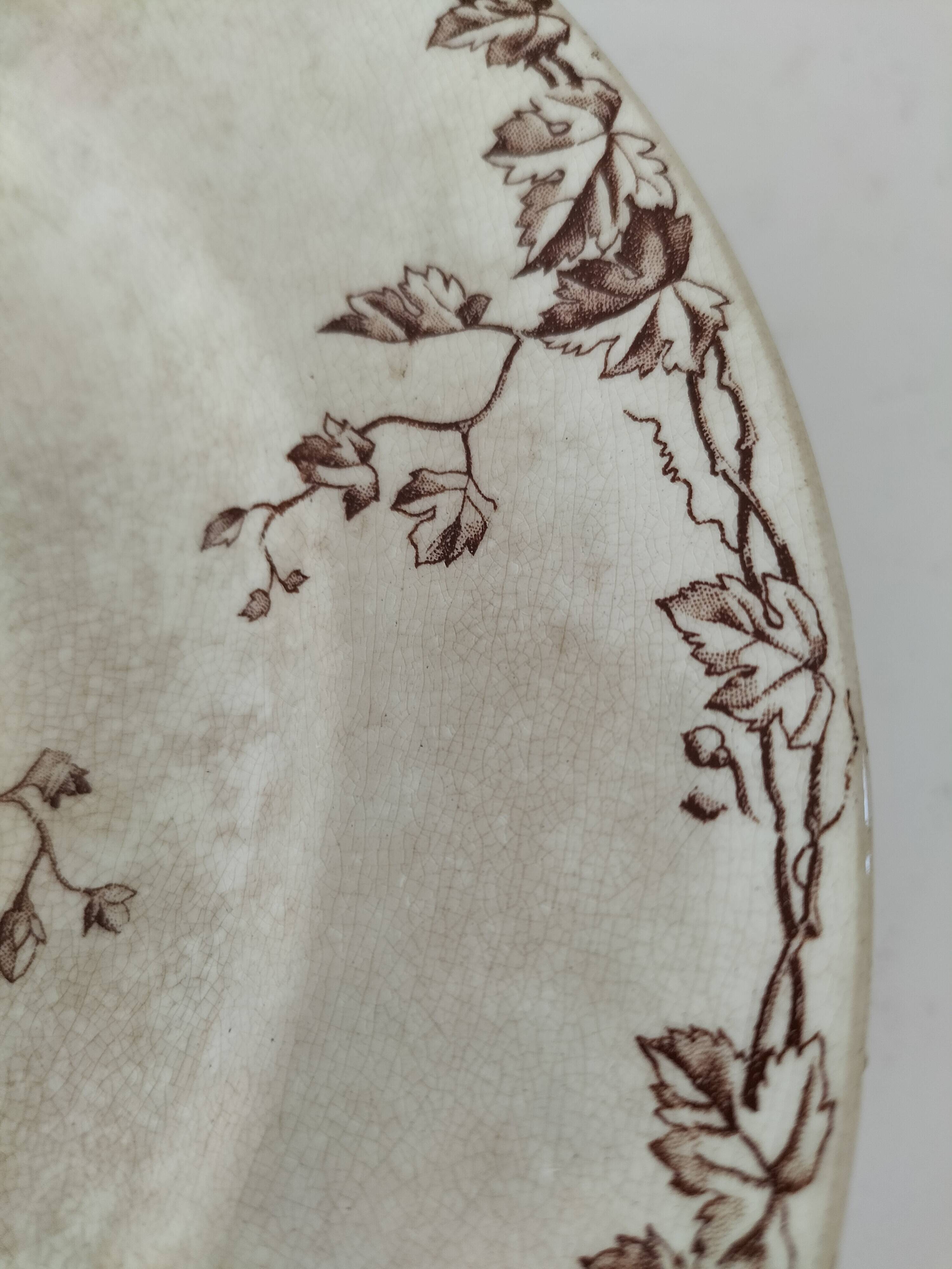 Antique pedestal plate – KG Lunéville – “Printemps” model – circa 1875