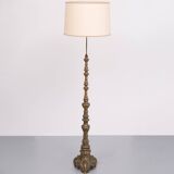 Baroque Revival solid Brass floor lamp France 1950s