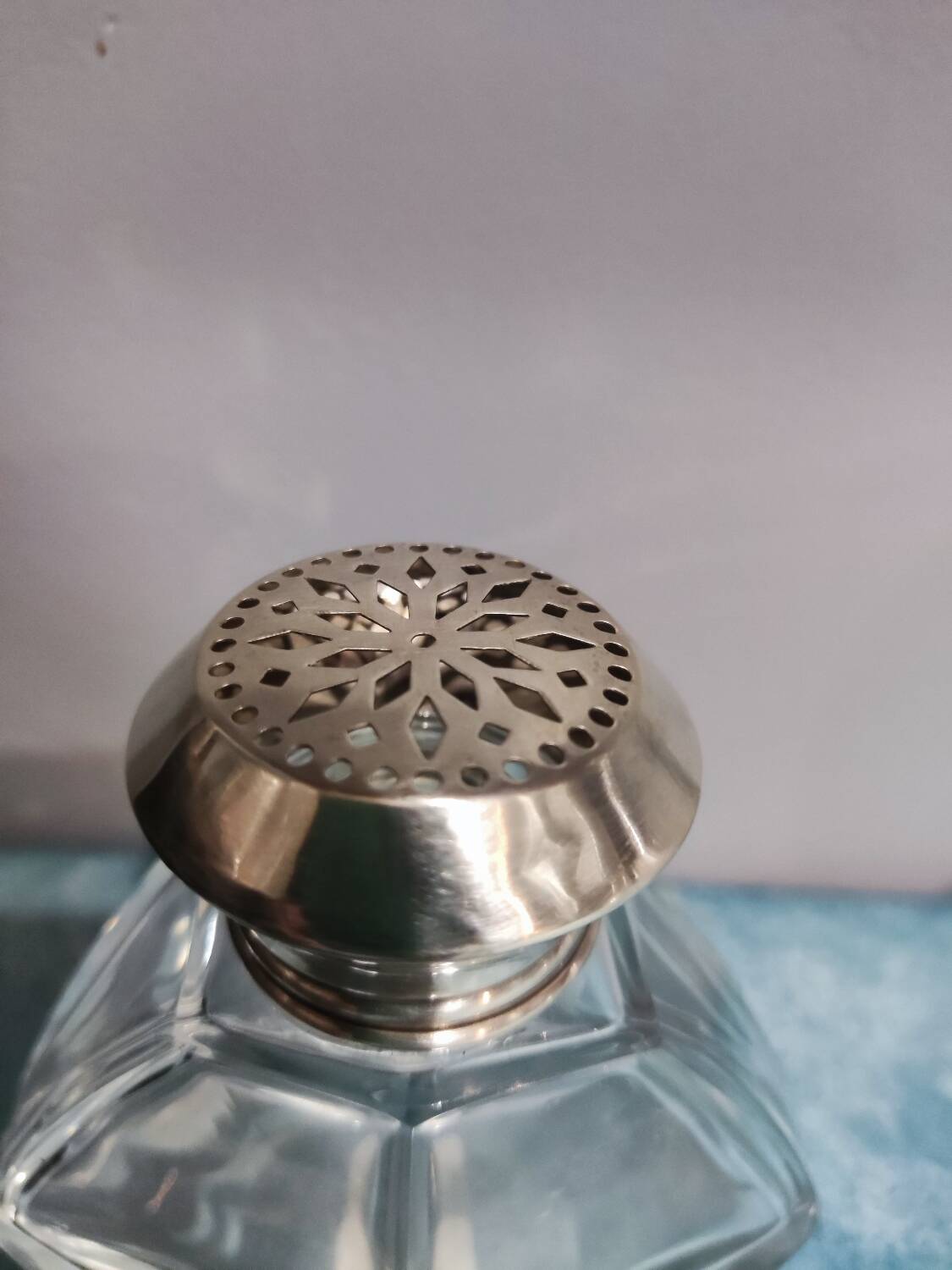 Art Deco Crystal and Silver Shaker