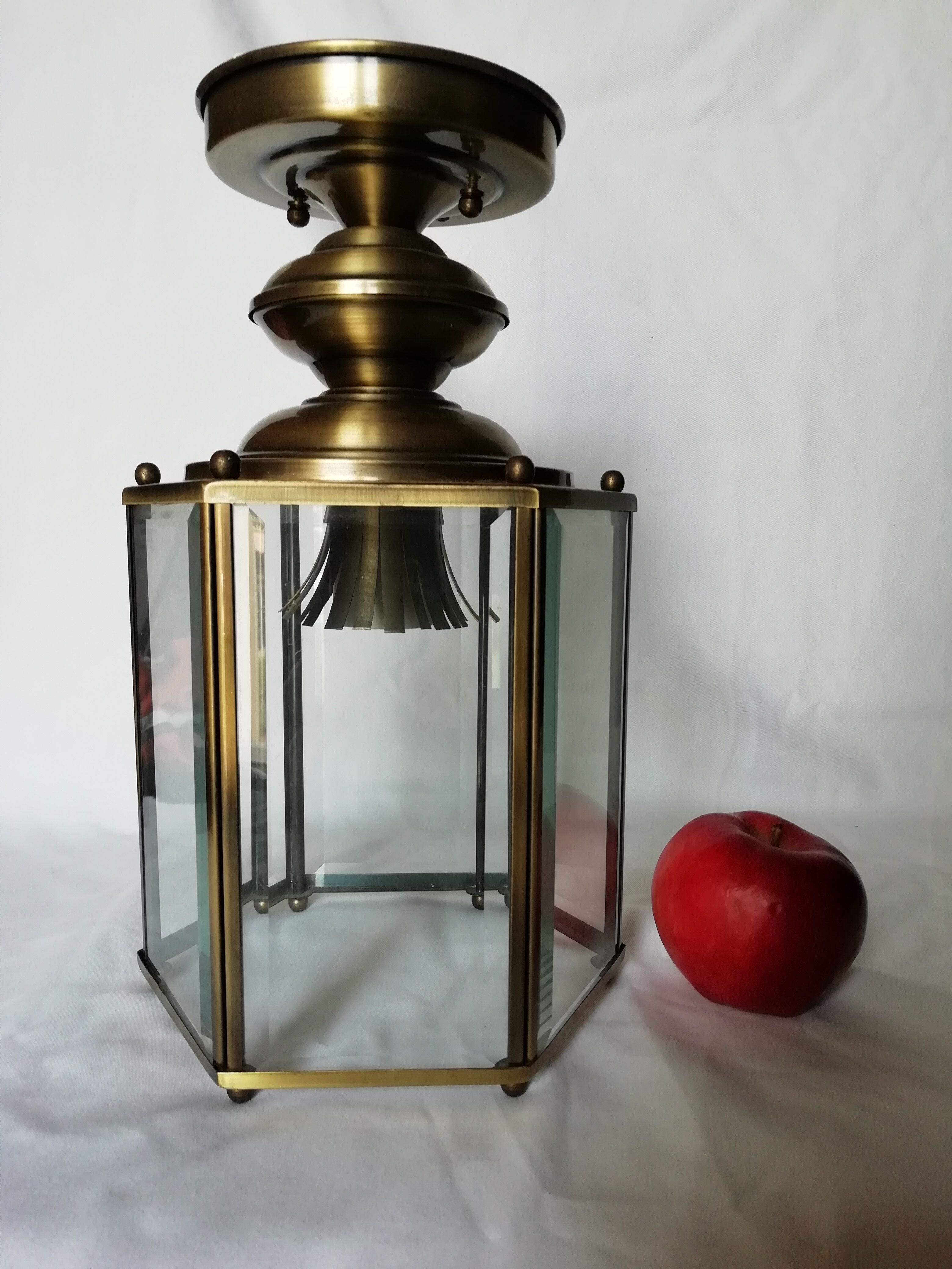 Gold metal ceiling light 1950/60
