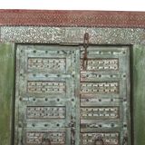 Porte indienne ancienne en vieux teck pièce et patine d'origine