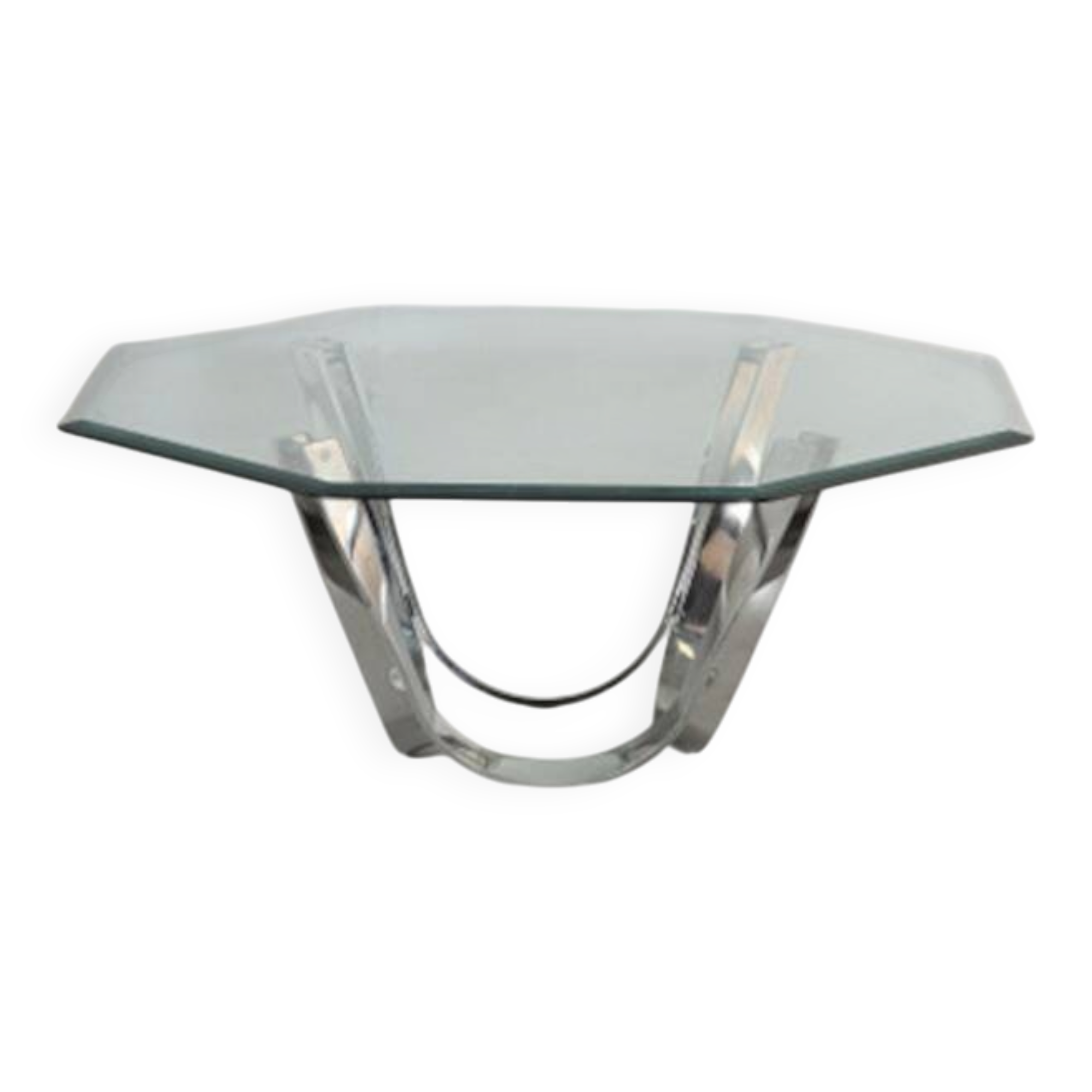 Glass and chrome coffee table by Roger Spunger for Dunbar 1960 US