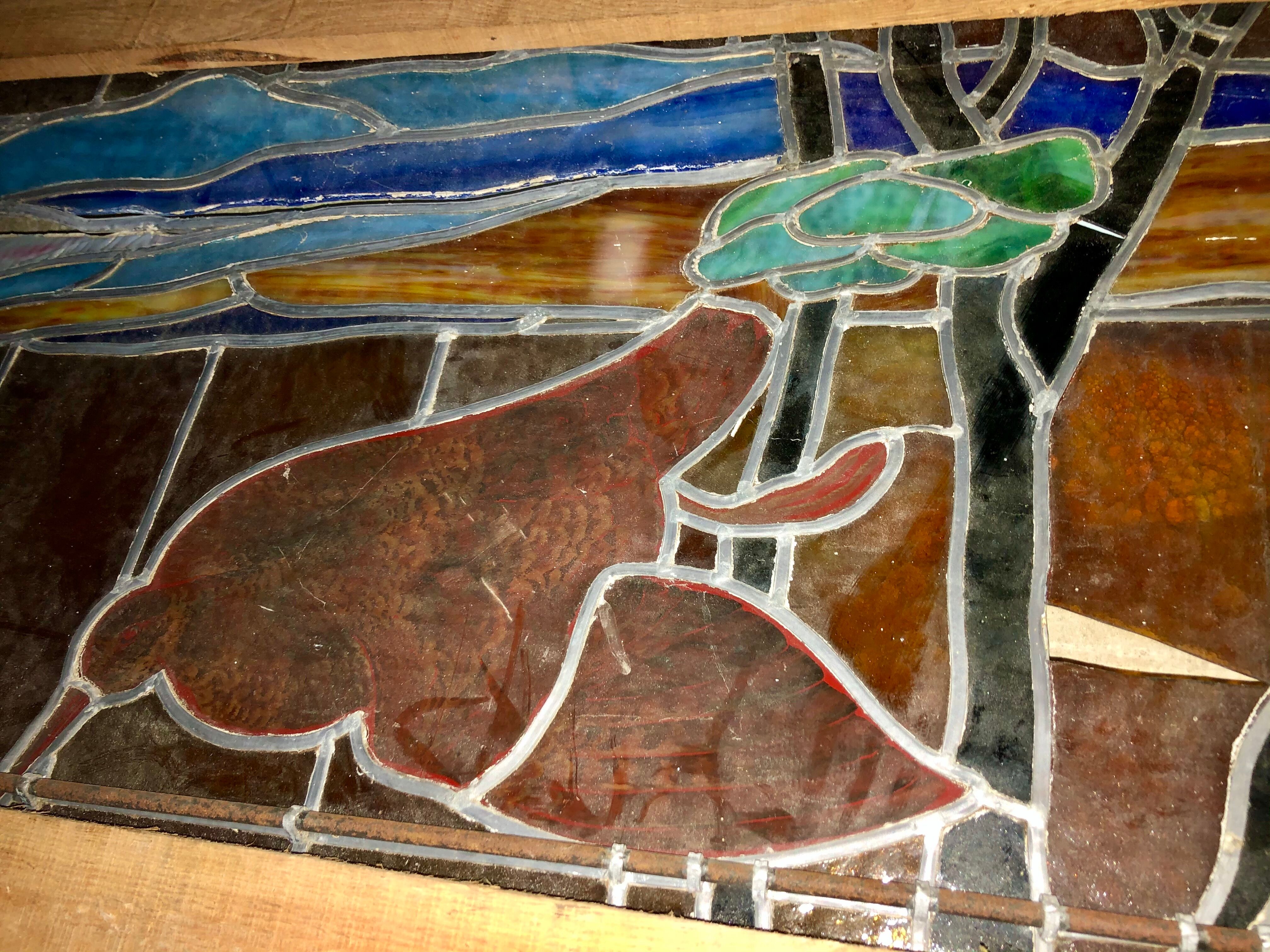 Art deco stained glass window