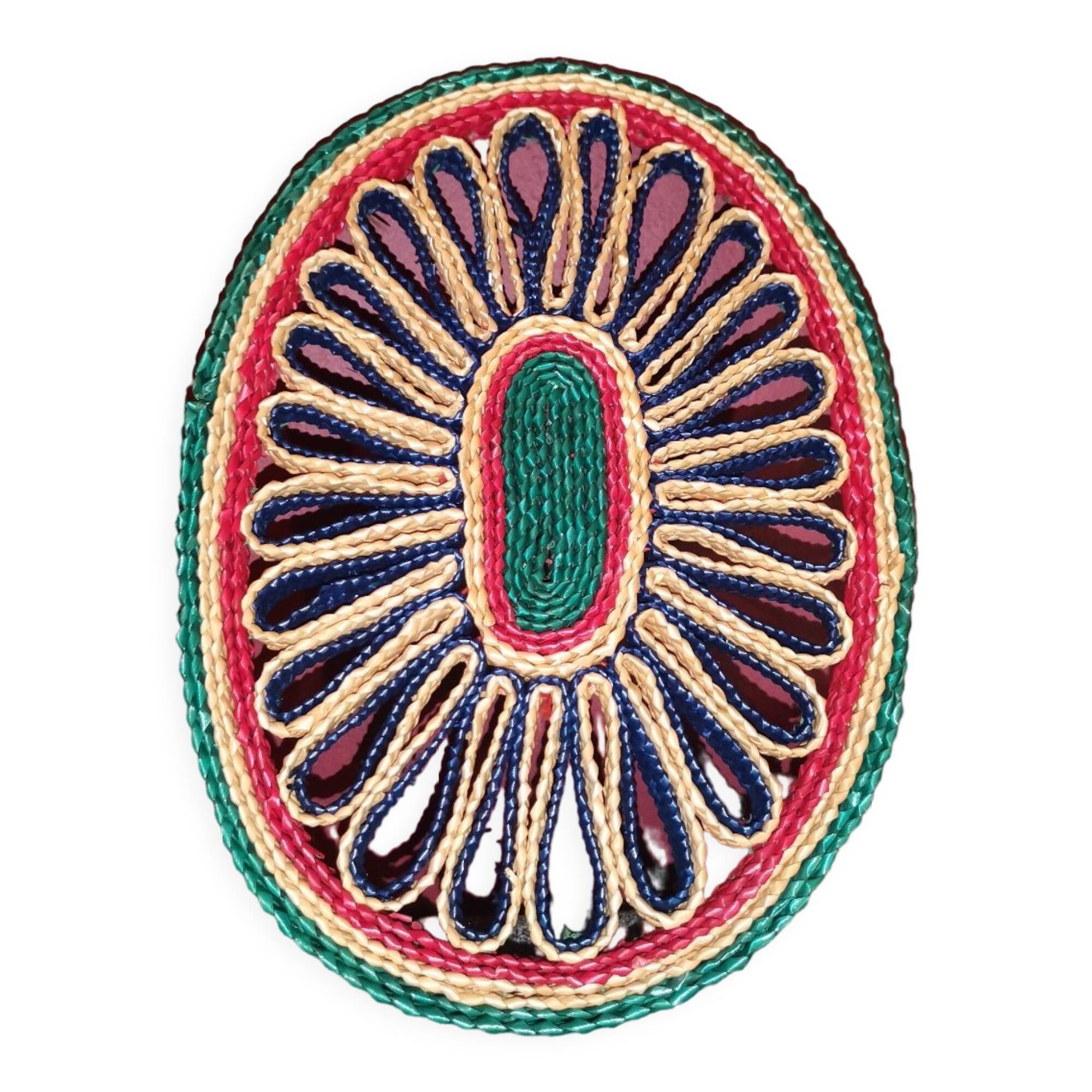 Braided wicker flat underside