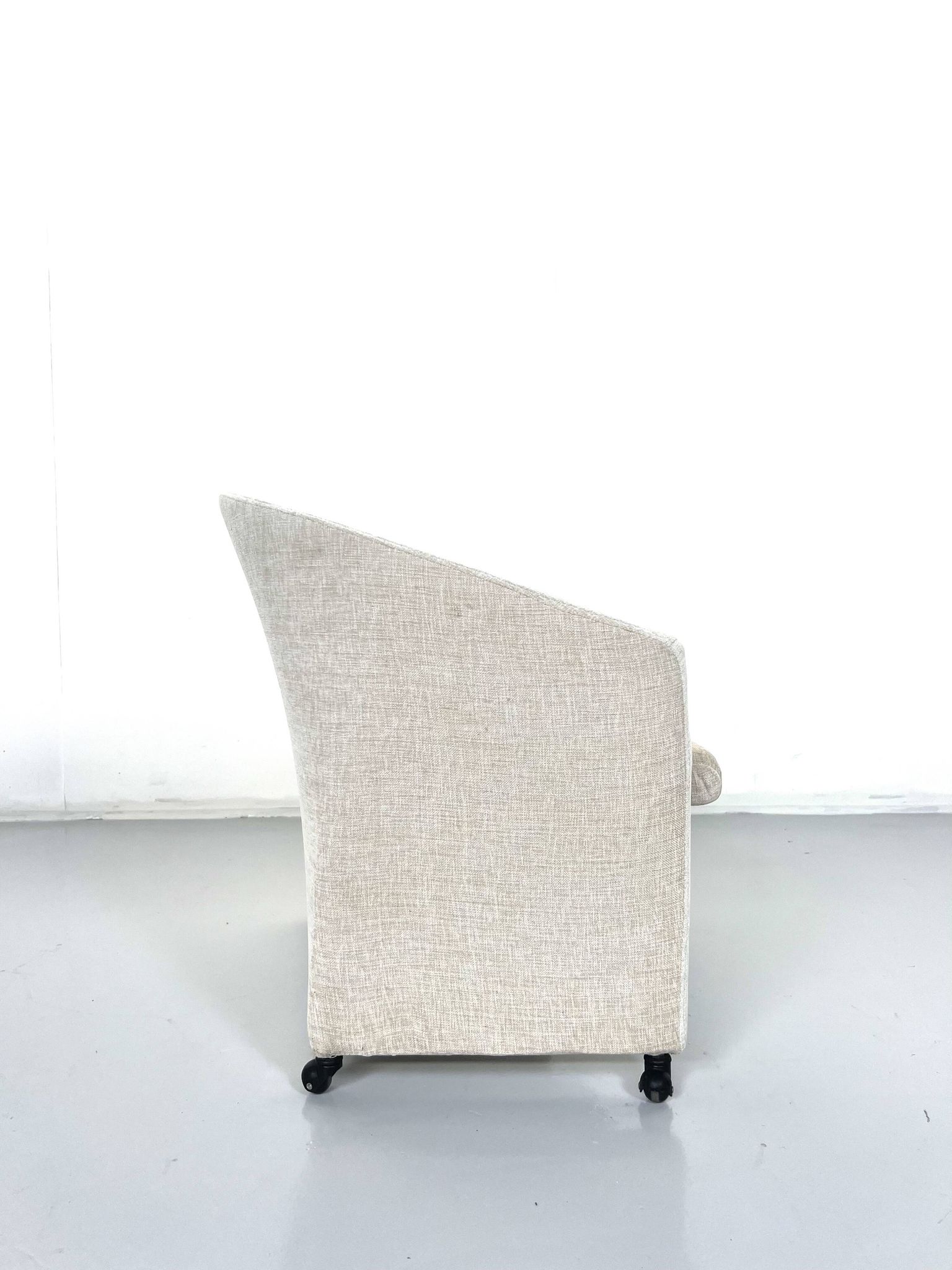 Pair Of Armchairs On Casters For Saporiti Italia, New Upholstery, 1970s