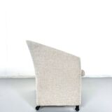 Paire de fauteuils sur roulettes pour Saporiti Italia, nouvelle tapisserie, années 1970.