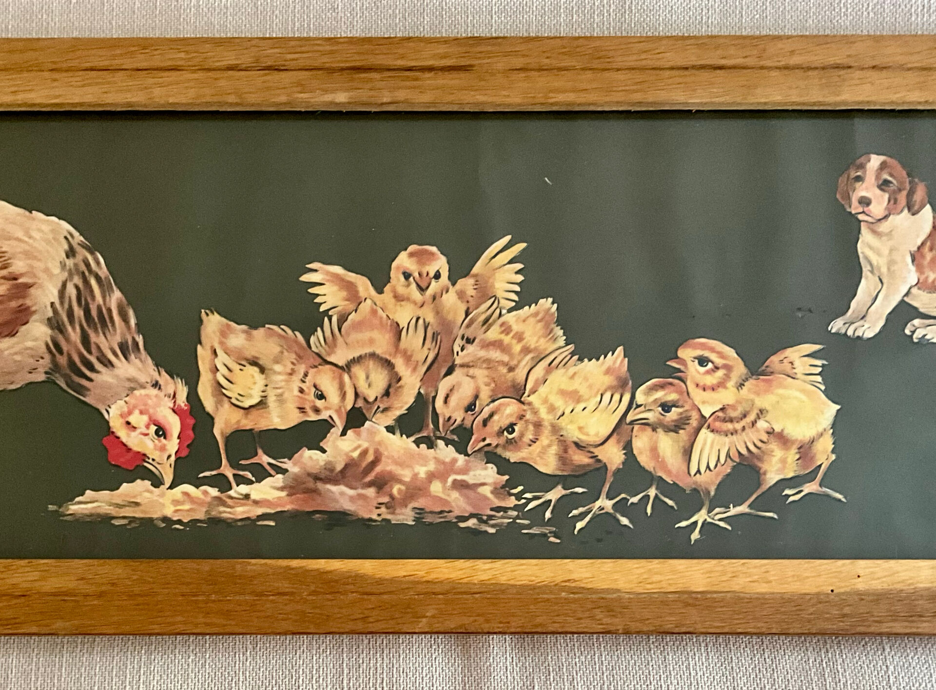 Large old print by Orens Denizard in its oak frame.
