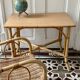 Vintage rattan desk and chair set for children