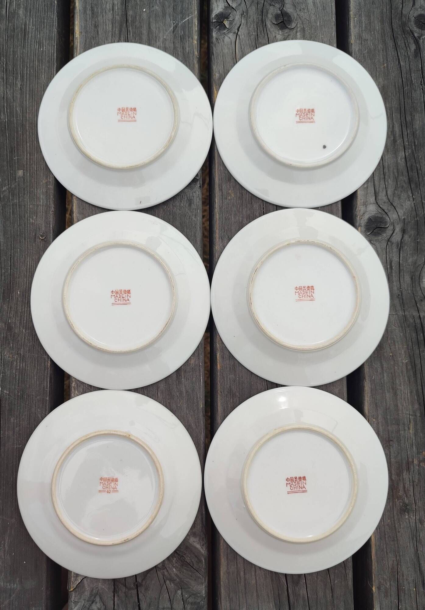 6 assiettes chinoises Wan Shou Wu Jiang