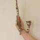 Pair of Vintage Double Arm Italian Brass Sconces with Mirror