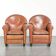 Ensemble de deux fauteuils design de Bart van Bekhoven en cuir de mouton.