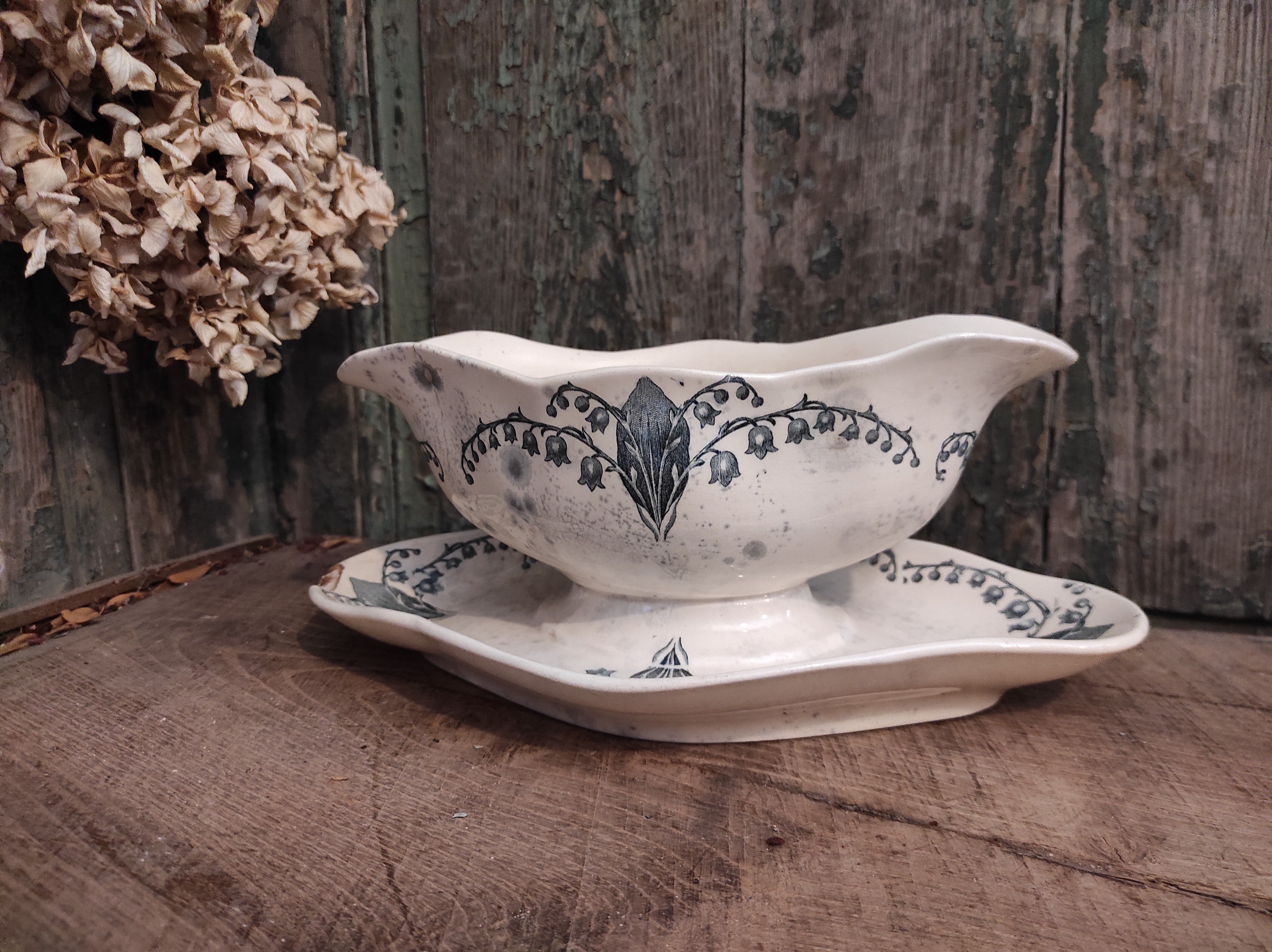 French vintage sauce boat, Muguet, from Longchamp