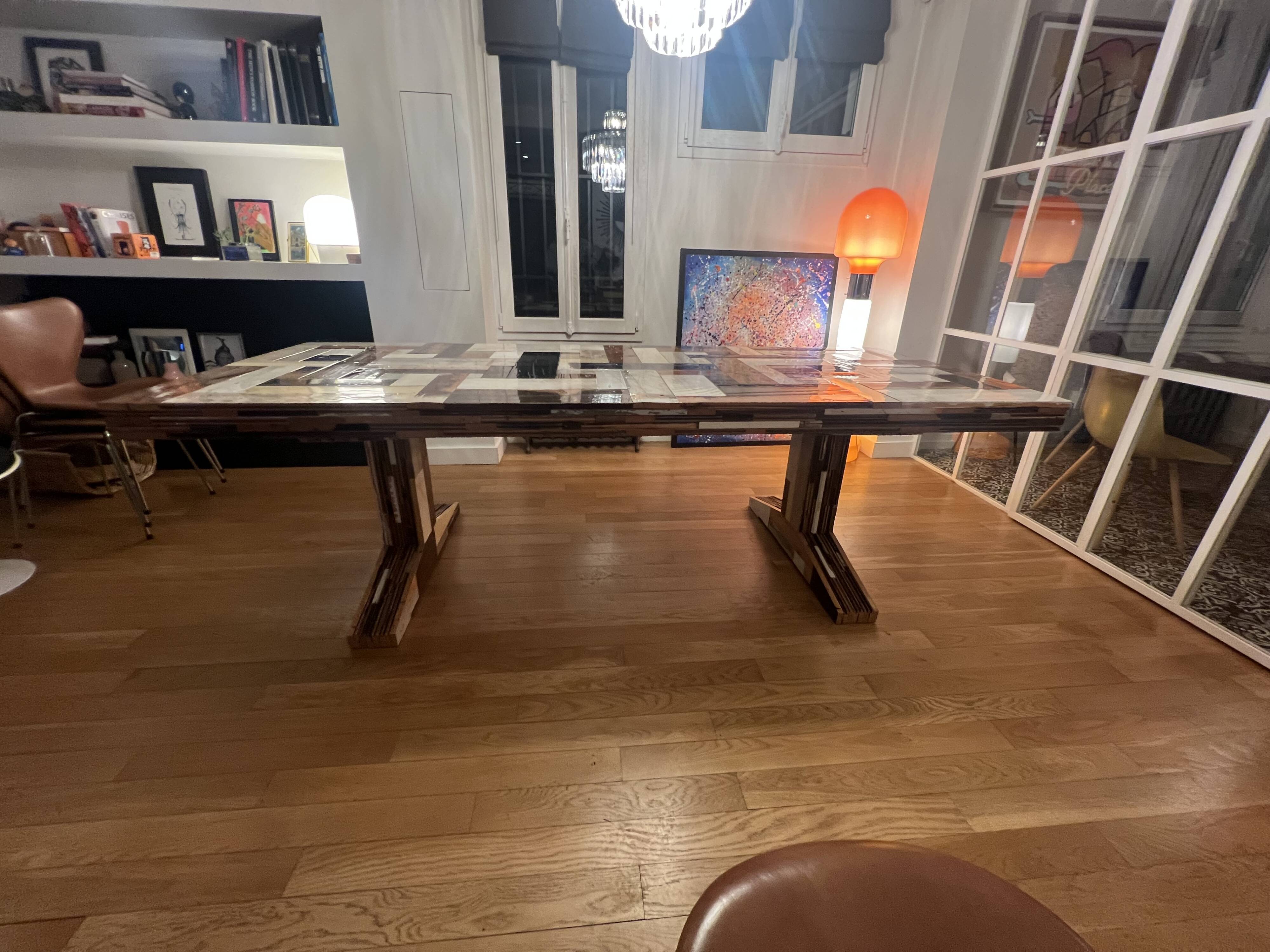 Dining Table Peit hen Eek Waste Table in Scrapwood