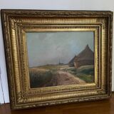Tableau : huile sur panneau - Les meules