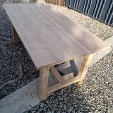 Solid oak farmhouse table with extensions