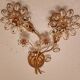 Set Hollywood Regency Wandlampe vergoldet Messing Swarovski-Kristalle Palwa