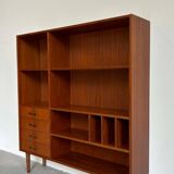 Vintage bookcase with drawers teak