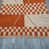 Traditional orange handwoven Berber rug, size 140 x 260 cm