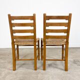 Set of two vintage Farmhouse chairs with cane seating