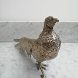 Couple of silver metal pheasants