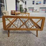 Vintage bed with compass feet from the 1950s