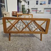 Vintage bed with compass feet from the 1950s