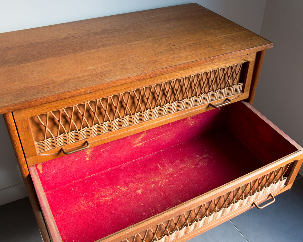 Rattan chest of drawers