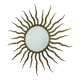 French sunburst starburst mirror in gilt iron, 1950s