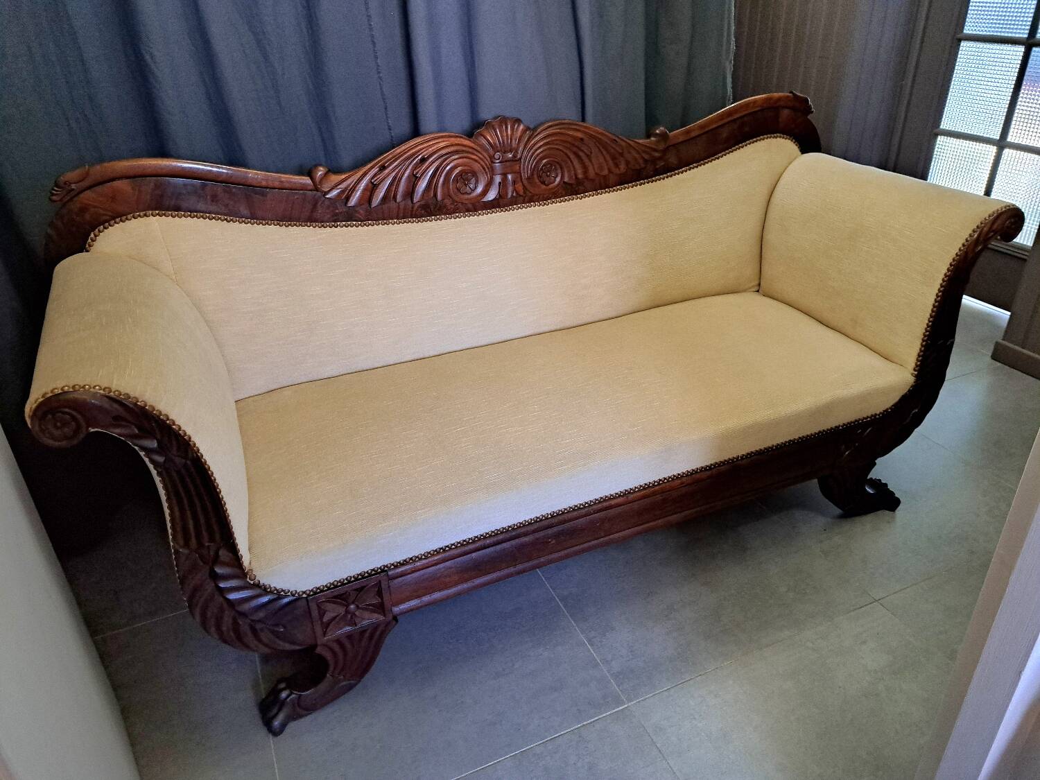 Restoration period mahogany sofa
