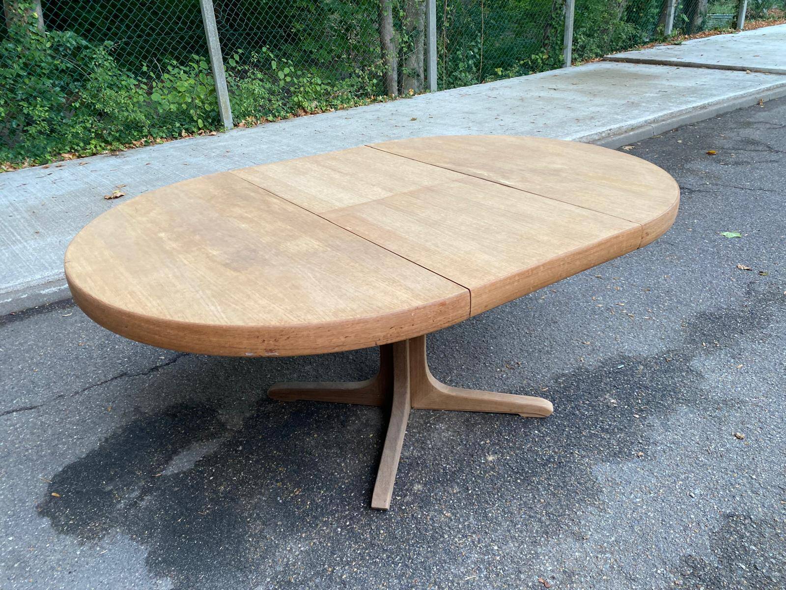 Authentic Scandinavian dining table BAUMANN stripped in teak 1960