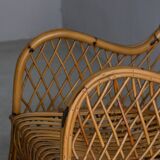 Fauteuil en rotin Gervasoni, années 1960