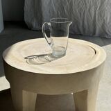 Carafe à anse en verre belle matière pied motifs billes de verre H21
