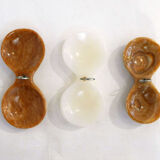 Set of 3 stone salt cellars