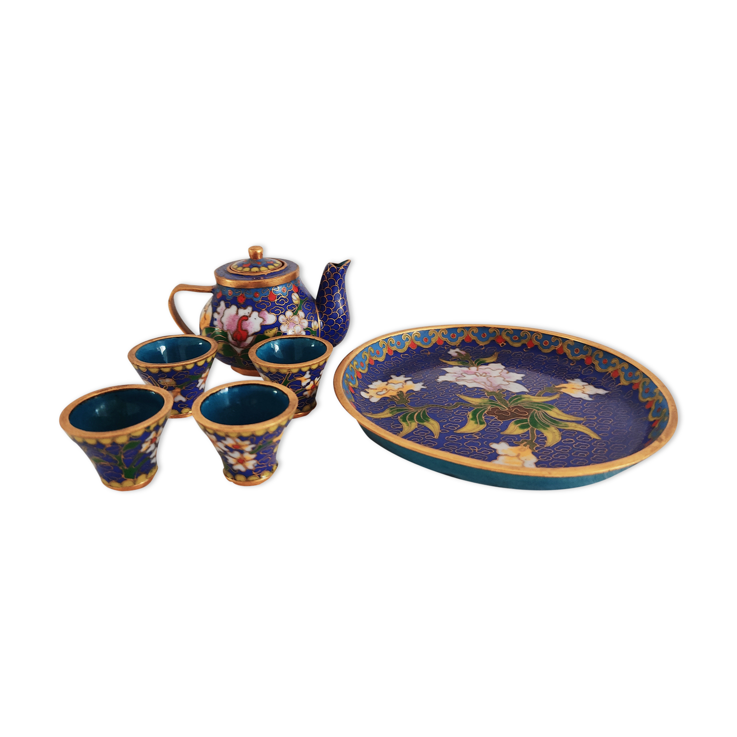 China miniature tea service enamels partitioned