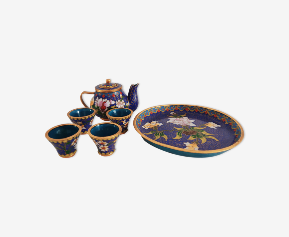 Service à thé miniature Chine émaux cloisonnés