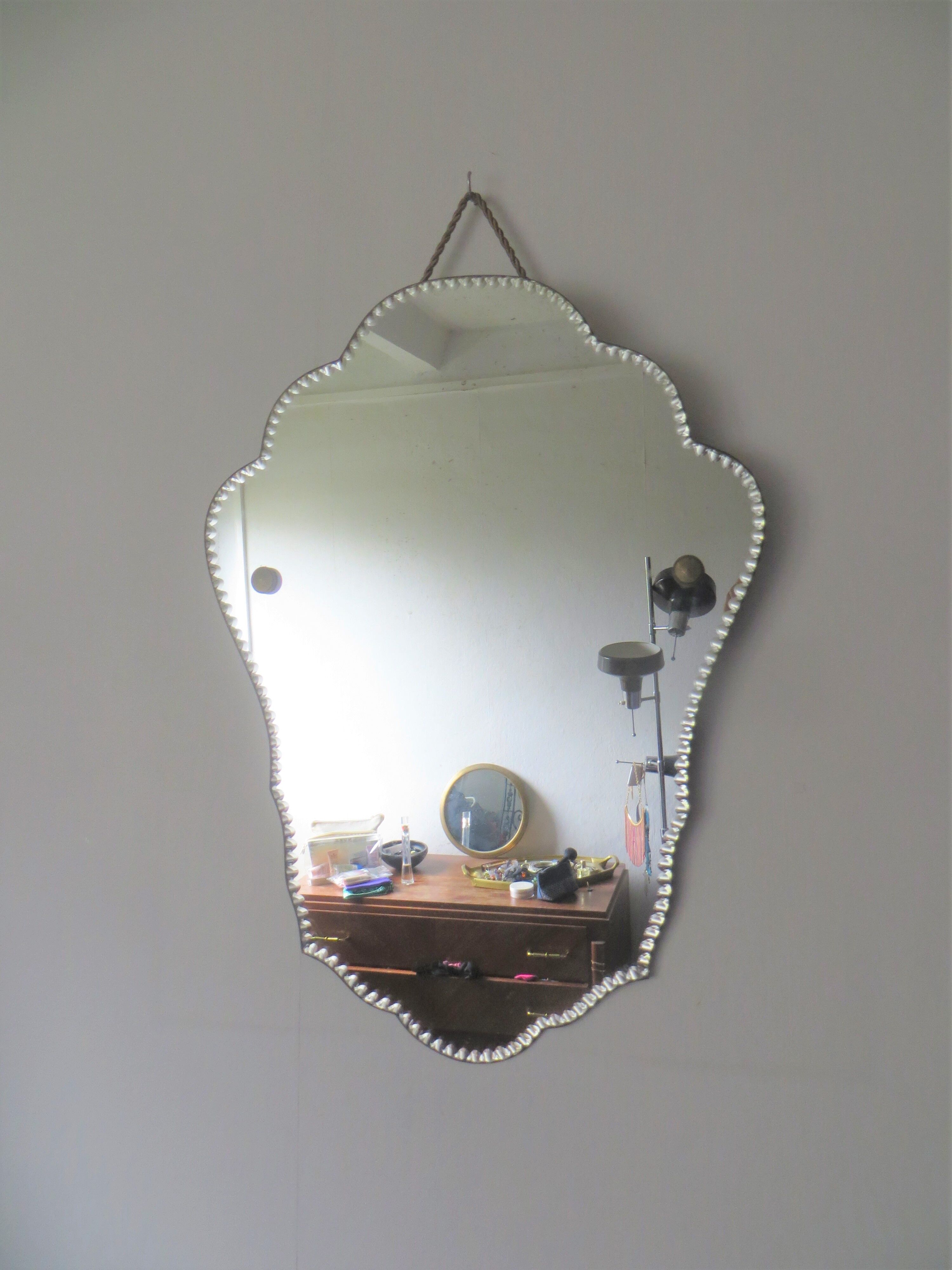 Mirror antique art deco beveled 55 x 41 cm