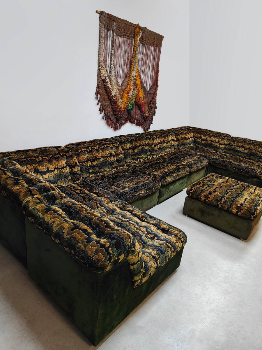 Vintage modular sofa Laauser 'Jungle green'