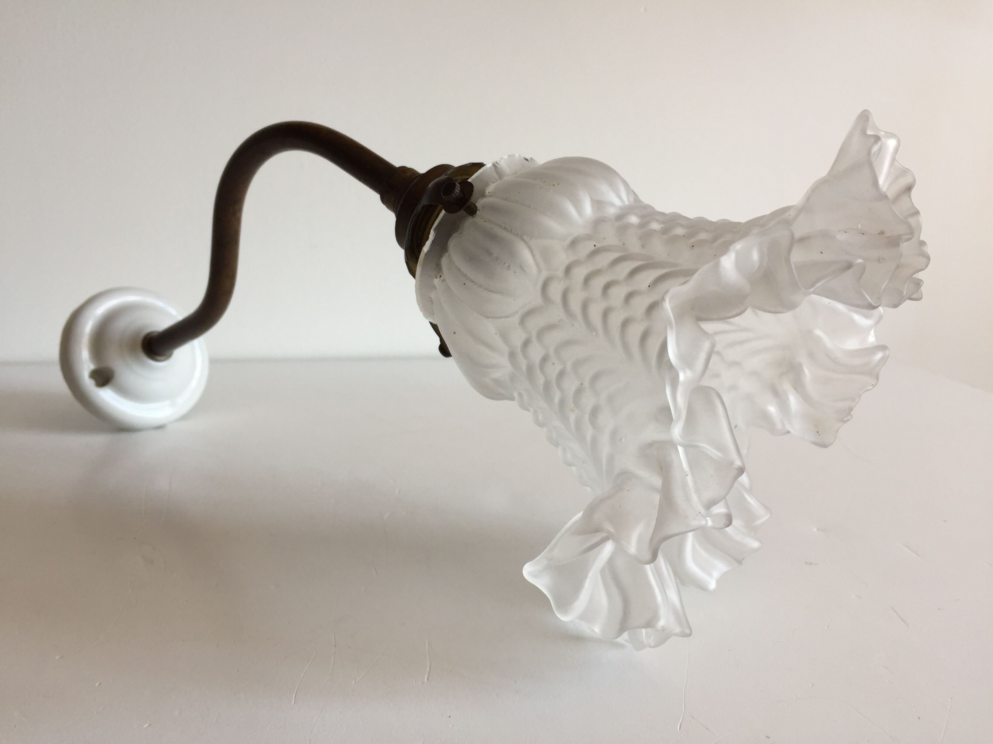 Porcelain and brass sconce