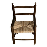 Fauteuil enfant en bois de hêtre et paille