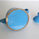 Blue ceramic teapot, vintage